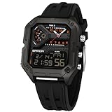🏆Montre multifonctionnelle étanche:Alarmes, chronomètre, compte à rebours, affichage analogique-numérique, double fuseau horaire, affichage 12/24 heures, affichage de la semaine calendaire. La montre numérique pour homme est étanche jusqu'à 30 mètres. Elle peut être utilisée pour se laver les mains, prendre une douche froide ou nager. Veuillez ne pas la porter dans un bain chaud et ne pas appuyer sur les boutons dans l'eau afin d'éviter que de la buée ne pénètre dans le cadran.