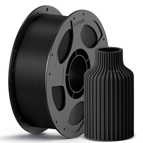 ANYCUBIC PETG Filament 1,75 mm, Maßgenauigkeit +/- 0,02 mm, 3D-Druck-Filament für 3D-Drucker, Vakuumverpackung, Ordentliche Spule, Schwarz 1KG 1KG Schwarz
