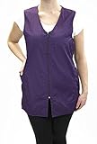 CHARLENE Long Zipper Stylist Vest with Pockets (Medium, Eggplant)