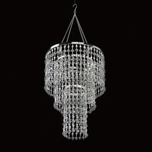 Chandelier with Light Kit, Gemstone Beaded, 16 inches Long