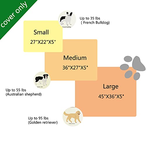 Lmeison Dog Bed Cover, Waterproof Pet Bed Oxford Zipper External Cover for Small Medium to Large Jumbo Dog Bed, Washable… - Image 7