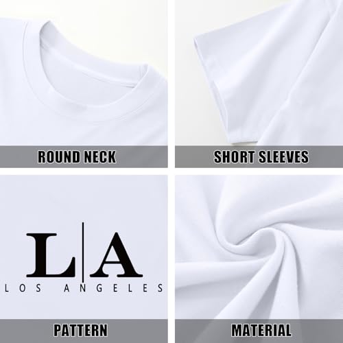 Image of BeWithYou Oversized Graphic Tshirts for Men Vintage Los Angeles Letter Graphic Shirt Baggy Streetwear Tee Casual Cotton Tops