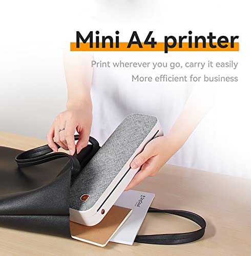 Image of A4 Thermal Portable Printer, Wireless Inkless Bluetooth Mobile Travel Printer, Compatible with Android and iOS, Prints Documents