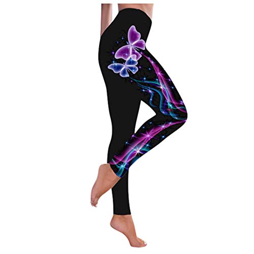 Pantalones deportivos de impresión de yoga pantalones casuales de las mujeres más tamaño pantalones de moda, morado, XXL