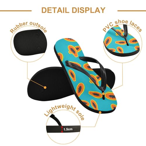 Papayas Blue Flip Flops for Beach Thong Sandals Anti-slip Lightweight Beach Shoes for Summer Travel Swim3