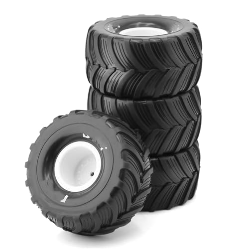 RC�������i For Losi For Mini For LMT 100mm 1/10 For Monster Truck �o�M�[�^�C���z�C�[�� 12mm �Z�p 1/18 RC�J�[�A�b�v�O���[�h�p�[�c�����A�N�Z�T���[(White)