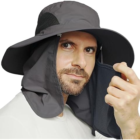 GearTOP Sun Hats Men & Women Bucket Hats for Men with Detachable Flaps and Face & Neck Cover Fishing Hat Men Safari Hat Mens Sun Hat Boonie Hat Hiking Hat Women Mens Beach Hat Wide Brim Hat Men UPF50+ Cover