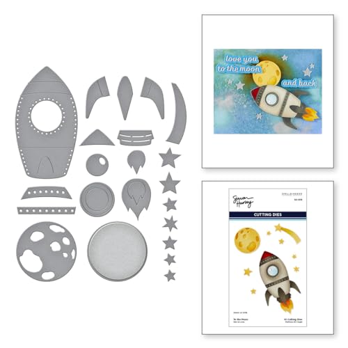 To The Moon Etched Dies From The Simon'S Space Adventure Collection By Simon Hurley