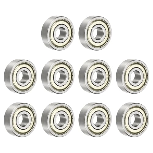 Image of sourcing map 10 Pcs 628ZZ Deep Groove Ball Bearings, 8 x 24 x 8mm Silent Chrome Steel Double Shield Bearing for Electric Motor, Home Appliances, Industrial Machinery