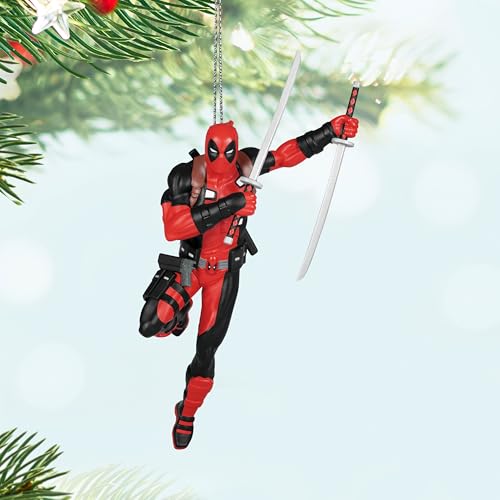 Image of Hallmark Keepsake Marvel Hanging Ornament - Deadpool with Katanas Design