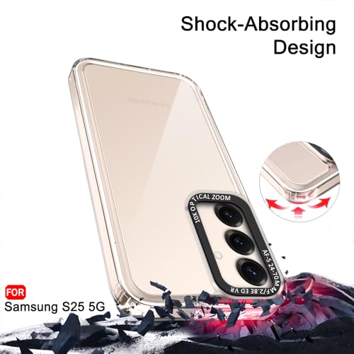 Image of TheGiftKart Hybrid Shockproof Back Cover Case for Samsung Galaxy S25 5G | Stylish Camera Border | Electroplated Buttons | Crystal Clear Hard Back Cover Case (TPU & PC, Transparent Bumper)
