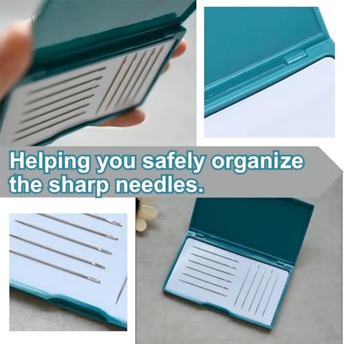 Image of Magnetic Needle Storage Case, Portable Knitting Pin Holder, Magnetic Manual DIY Sewing Stitching Pin Organizer Box (Green)