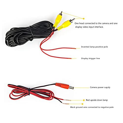 yolvinuo 6M RCA Video Extension Cable,AV Cable for Parking View Camera Connection to auto monitor or navigation. 20FT Connecting Cable with Red Detection Wire Trigger (6M/20FT) - Image 2