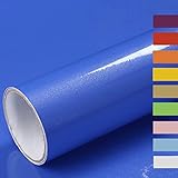 Hode Klebefolie Dunkelblau Glitzer 40cmX3m Möbelfolie Hochglanz Selbstklebende Folie Oberflächenschutz für Möbel Küche Schrank Wand Wasserdicht Vinyl DIY Dekorfolie