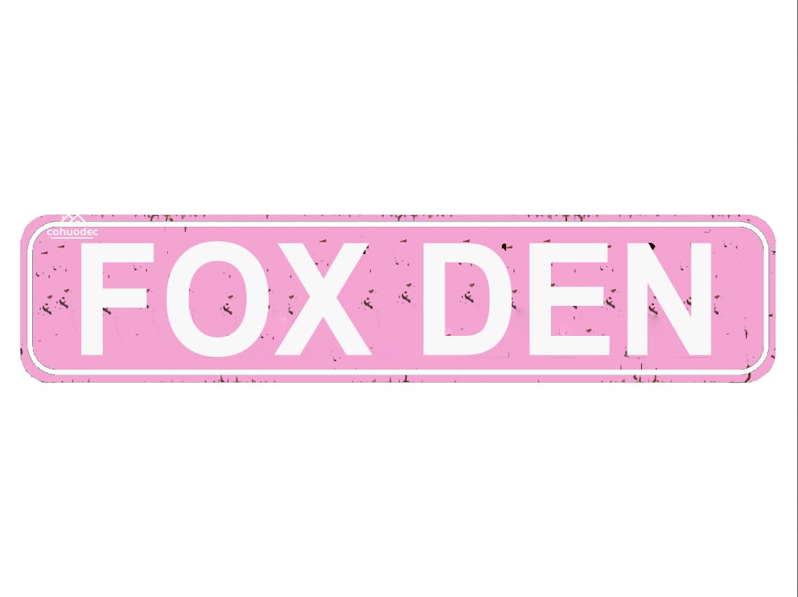 Fox Den Decor Rustic Metal Street Sign Home Patio Garden Bar Farm House Garage Wall Decor Pink Tin Signs 4x16 Inch