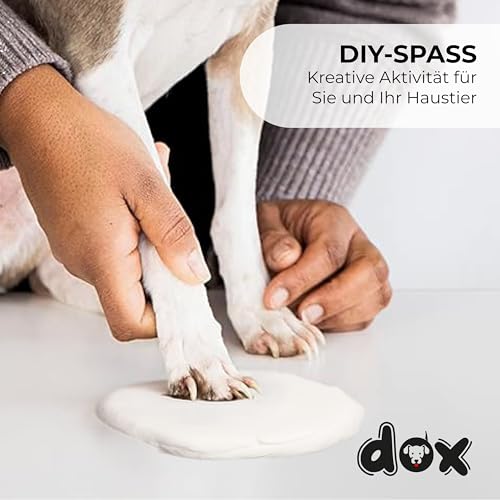 DDOXX Pfotenabdruckset Hund - Schaffe bleibende Erinnerungen mit dem Pfotenabdruck deines Haustieres - Polyester-Schaumstoff für Lange Haltbarkeit - mit Fotorahmen - Dog Clay Kit - Schwarz