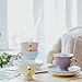 Jusalpha® Fine China Coffee Bar Espresso Cups and Saucers Set, 3-Ounce FD-TCS02-4COLOR