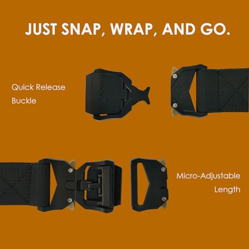 Tactical Belt, 1.5" Nylon Web Work Belt with Quick Release Buckle for Military, Work, Hiking, Medium Size for Waist 36"-42" (Length 49")3