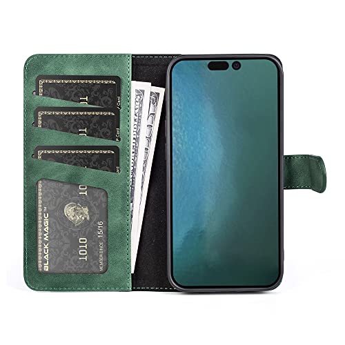 Adequado para carteira de celular iphone 14 Pro Max,capa de celular iphone 14 Pro Max verde