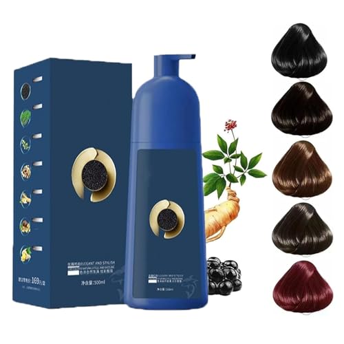 Tinte para el cabello, champú colorante para el cabello, tinte para el cabello natural, tinte para el cabello con proteínas, unisex, 500 ml Gzb807 (E, A)