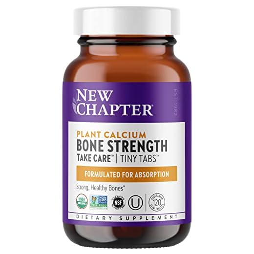 New Chapter Calcium Supplement – Bone Strength Whole Food Calcium with Vitamin K2 + D3 + Magnesium, Vegetarian, Gluten Free 120ct Tiny Tabs (20 day supply)