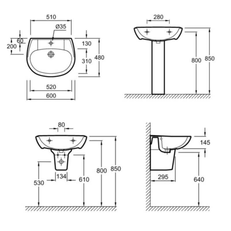 Jacob Delafon Lavabo céramique Brive