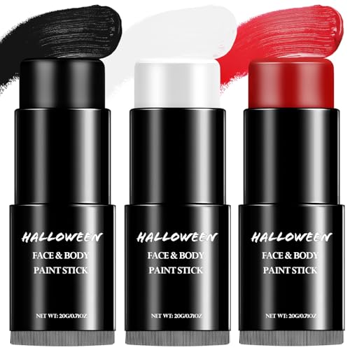 Maquillaje Halloween Blanco Negro Rojo Niños Adulto Pintura...