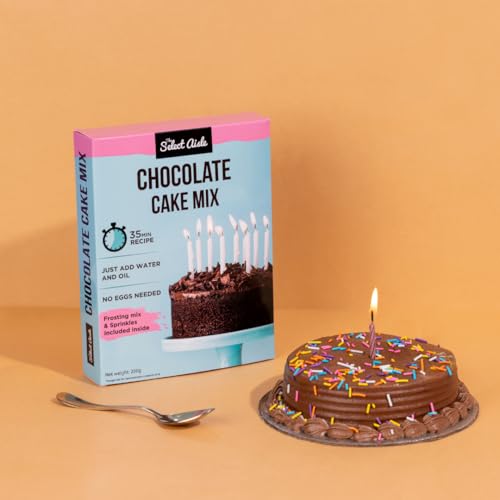 Image of The Select Aisle's Eggless Chocolate cake mix - 365g [Frosting mix and Sprinkles |Just add oil and water | Eggless Cake premix |Decadent chocolate cake mix | Premix Cake Powder| Makes Brownie Cake]