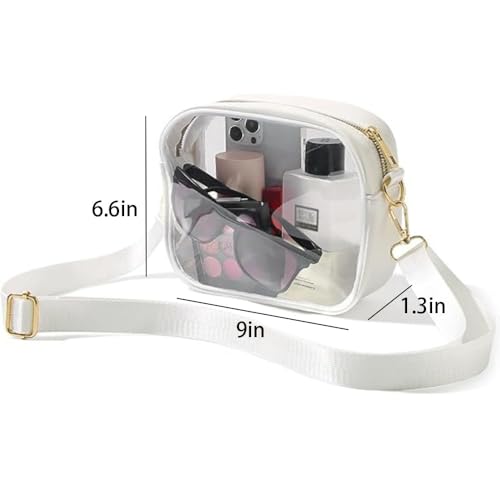 Multicolor Clear Bag,Clear Crossbody Purse Bag with Adjustable Shoulder Strap Front Pocket for Concerts3