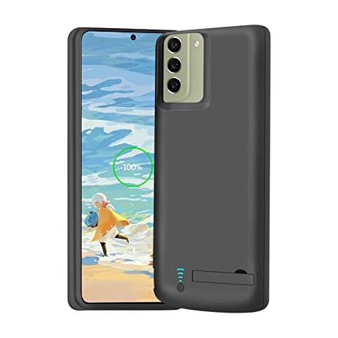 BAHOND Battery Case for Samsung Galaxy S21 FE 5G, 5000mAh Rechargeable Extended Battery Charging Charger Case, Add 100% Extra Juice, Not Compatible with Galaxy S21 (6.4 inch) Black Cover