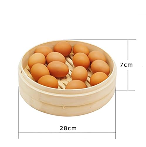 Luminexia Bamboo Steamer,Two Tier Baskets With Lid - Steamer Basket Rice Cooker Bamboo Steamer Cooker Pot-Traditional Oriental Style-for Dumplings,Rice,Dim Sum,Vegetables,Fish And Meat(9 Sizes) - Image 2