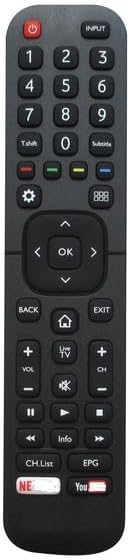 TV Remote Control for Hisense 55M7030UWG 55N8700UW 55U7A 55A650WUW 32K370T2 32K390 32K390T2 42K680 43A5600PW 43A6100UW 43K300UW 43N2170PW 43N3000UW 49A5700PW 49K300UW Smart LED HDTV Television