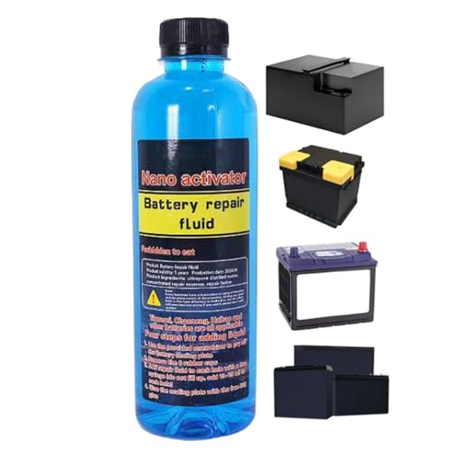 Eoixuqba Solución para Reparación De Baterías - 500 Mililitros De Líquido De Restauración,Restaurador De Batería Y Dessulfator,para Automóvil Vehículos Mecánica Interior Exterior