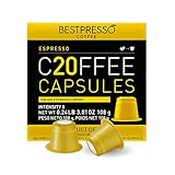 Bestpresso Coffee for Nespresso Original Machine 120 Aluminum pods Certified Genuine Espresso Espresso Blend (Medium Intensity) Pods Compatible with Nespresso Original 60 Days Satisfaction Guarantee