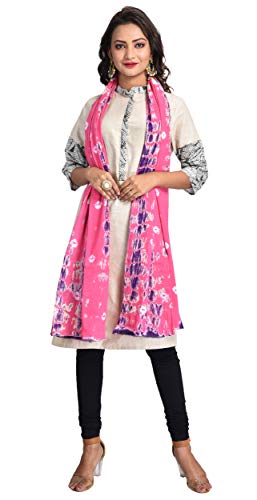 Image of Women's Pure Cotton Multi-Colored Traditional Authentic Tie Dye with Bandhej Bandhani Dupatta Chunni
