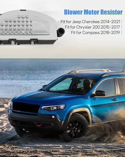 Image of 68223049AA HVAC Blower Motor Resistor Fit for Jeep Cherokee 2014-2021, Fit for Chrysler 200 2015-2017 for Compass 2018-2019 Replace 68537999A RU870 JA1995 RU-870 984-497