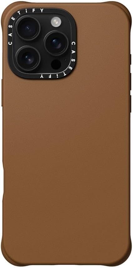 CASETiFY BioVeg iPhone 16 Pro Max Faux Leather Case [Textured / 4.9ft Drop Protection/Compatible with Magsafe] - Tan - Image 2