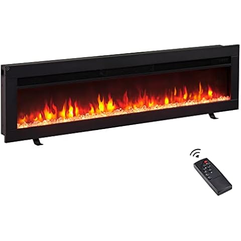 FlameKo Dilton 50"/127cm 3 in 1 Electric Fireplace, Freestanding, Wall Mounted, Recessed, 9 Colour Flame Effect, Media Wall Compatible, 900W - 1800W Heater, Remote Control Cover