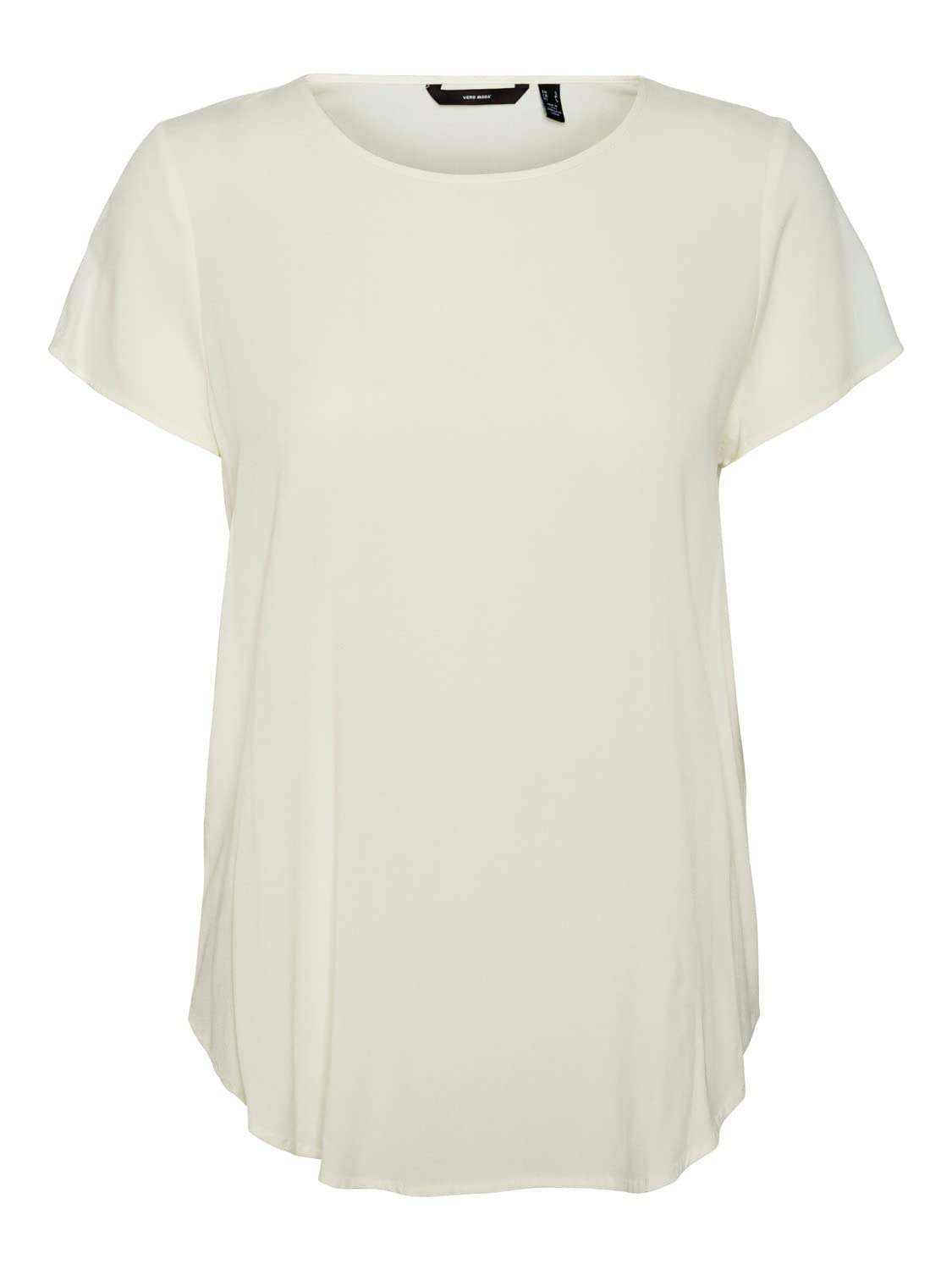 Vero Moda Becca Plain Short Sleeve Top, White (Snow White), S
