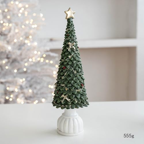 Figurine de sapin de Noël en résine fait main décor de table chic