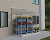 Palram - Canopia 4x8 Lean-To Greenhouse for Outdoors, Hobby Walk-In UV Polycarbonate Panels Heavy Duty Aluminum Frame, Lockable Door, Adjustable Roof Vent, Rain Gutters, Galvanized Steel Base, Hybrid #1