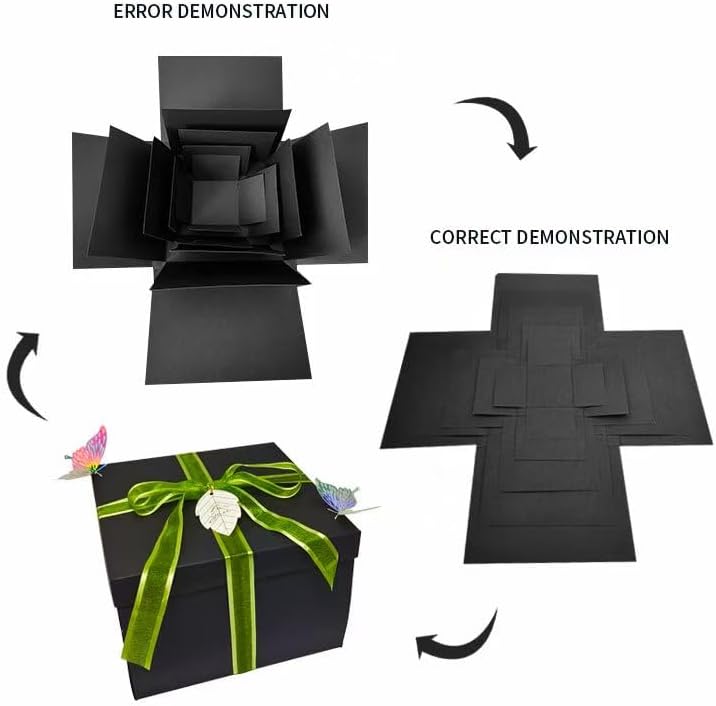 TTLYYXQMY Surprise Explosion Gift Gift Box The Lovebox Valentines Explosion Box Surprise Snack Box Five-Story (Black) - Image 8