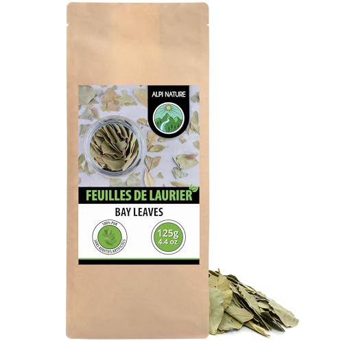 Alpi Nature Feuilles de Laurier 125g, Feuilles Entières Séchées, Épice de Laurier pour la Cuisine