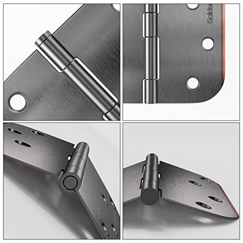 Goldenwarm 3 Pack Stainless Steel 3.5 Inch Oil Rubbed Bronze Door Hinges, Interior Door Hinges With 5/8" Radius Corners, Flat Hinges For Doors 3 1/2 Inches, 3 ½" Door Hardware For Bedroom Garage #TOP3
