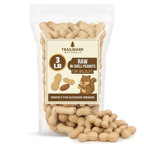 Trailmark Naturals - 3 LB - Raw Peanuts For Squirrels Raw In Shell Peanuts For Birds and Wildlife- Squirrel Food Wild Bird Seed - Grown in The USA