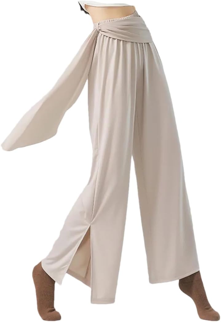 Women's Classical Dance Training Pants, Casual Slit Wide-Leg Pants, Dance Pants
