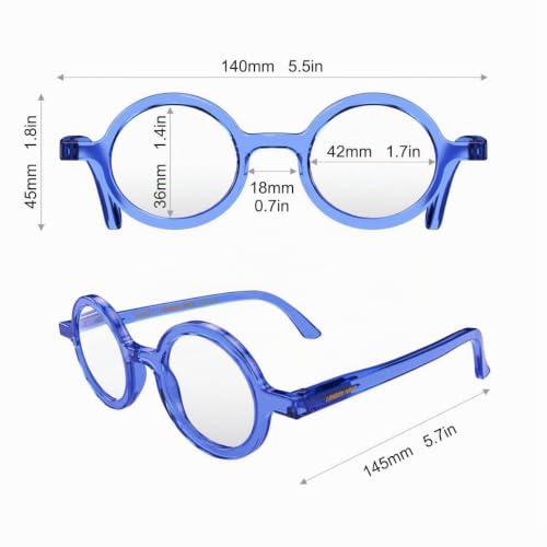 LONDON MOLE® Moley Lunettes de lecture | Des lecteurs ronds sympas | Unisex féminin masculin | Charnières à ressort – vue 6