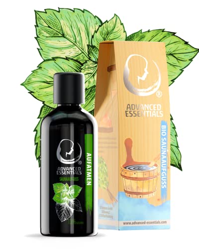 Sauna Aufgussmittel (Minze/Eukalyptus/Salbei/Latschenkiefer) hochdosiertes bio ätherisches Öl | Saunaaufguss bio (Aufatmen, 100ml) Cover