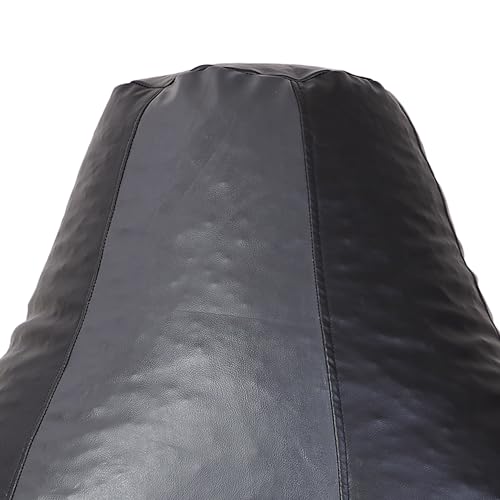 Image of RnS Rest 'n' Sleep Faux Leather Teardrop Bean Bag Filled with Beans | Bean Bag Sofa Chair for Adults & Kids | Home, Office & Restaurant | Capacity Up to 120kg | 1 Year Warranty (Dark Grey /Black,4XL)