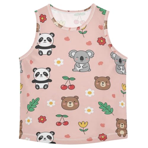 J JOYSAY Koala Panda Bear Flower Boys Tank Top Sleeveless Muscle Shirts Quick Dry Active Workout Sport Kids T-Shirts 3-15T